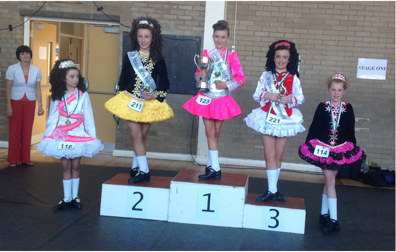 Niamh Edwards after her under 12 Prelim Championship win at the St Patricks Feis in June 2013